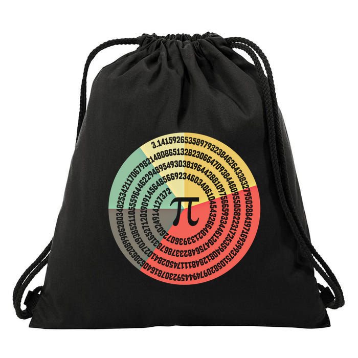 Funny Math Pie Chart Cake March 14 Design Happy Retro Pi Day Meaningful Gift Drawstring Bag