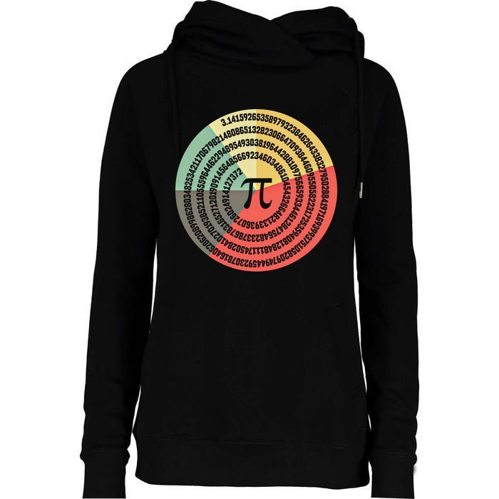 Funny Math Pie Chart Cake March 14 Design Happy Retro Pi Day Meaningful Gift Womens Funnel Neck Pullover Hood
