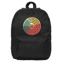 Funny Math Pie Chart Cake March 14 Design Happy Retro Pi Day Meaningful Gift 16 in Basic Backpack