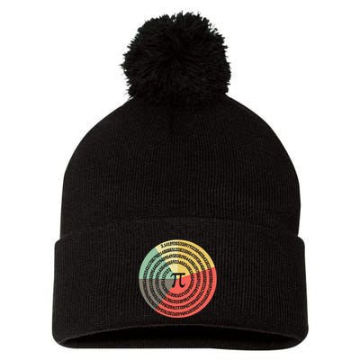 Funny Math Pie Chart Cake March 14 Design Happy Retro Pi Day Meaningful Gift Pom Pom 12in Knit Beanie