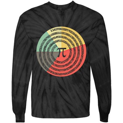 Funny Math Pie Chart Cake March 14 Design Happy Retro Pi Day Meaningful Gift Tie-Dye Long Sleeve Shirt