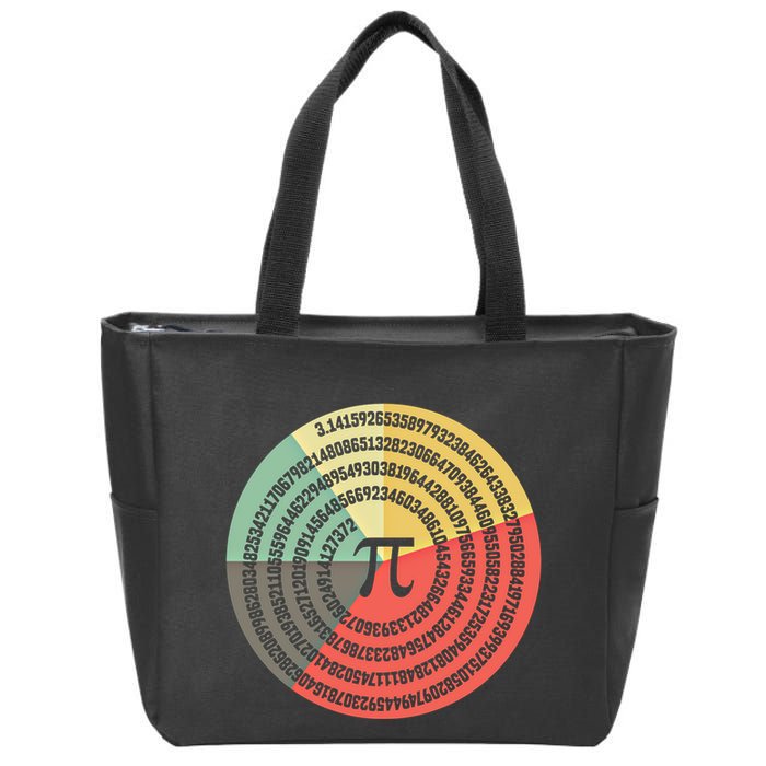 Funny Math Pie Chart Cake March 14 Design Happy Retro Pi Day Meaningful Gift Zip Tote Bag