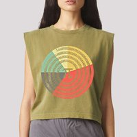 Funny Math Pie Chart Cake March 14 Design Happy Retro Pi Day Meaningful Gift Garment-Dyed Women's Muscle Tee