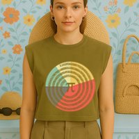 Funny Math Pie Chart Cake March 14 Design Happy Retro Pi Day Meaningful Gift Garment-Dyed Women's Muscle Tee
