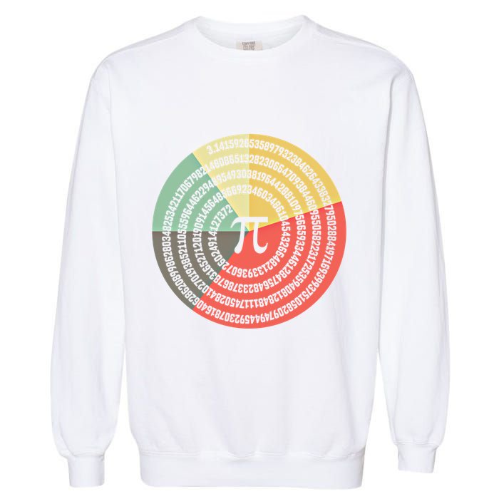 Funny Math Pie Chart Cake March 14 Design Happy Retro Pi Day Meaningful Gift Garment-Dyed Sweatshirt