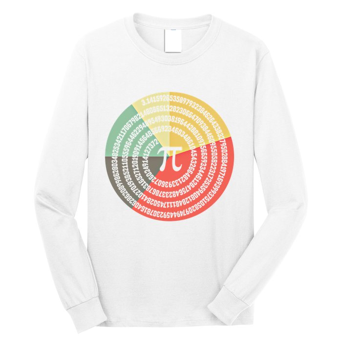 Funny Math Pie Chart Cake March 14 Design Happy Retro Pi Day Meaningful Gift Long Sleeve Shirt