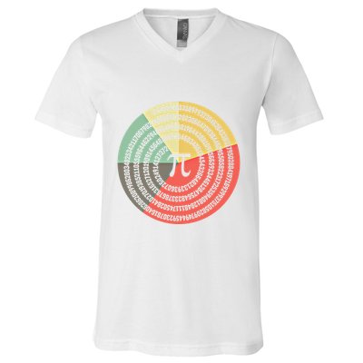 Funny Math Pie Chart Cake March 14 Design Happy Retro Pi Day Meaningful Gift V-Neck T-Shirt