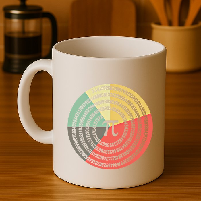Funny Math Pie Chart Cake March 14 Design Happy Retro Pi Day Meaningful Gift Mug