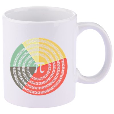 Funny Math Pie Chart Cake March 14 Design Happy Retro Pi Day Meaningful Gift 11oz C Handle Ceramic Mug
