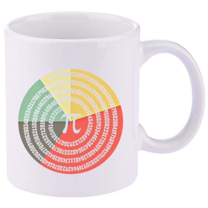 Funny Math Pie Chart Cake March 14 Design Happy Retro Pi Day Meaningful Gift 11oz C Handle Ceramic Mug