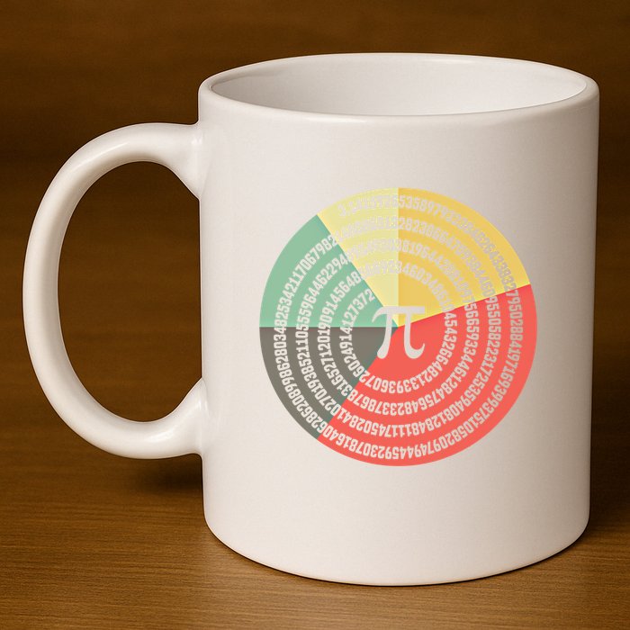 Funny Math Pie Chart Cake March 14 Design Happy Retro Pi Day Meaningful Gift 11oz C Handle Ceramic Mug