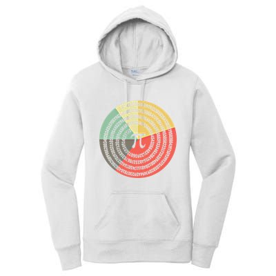 Funny Math Pie Chart Cake March 14 Design Happy Retro Pi Day Meaningful Gift Women's Pullover Hoodie