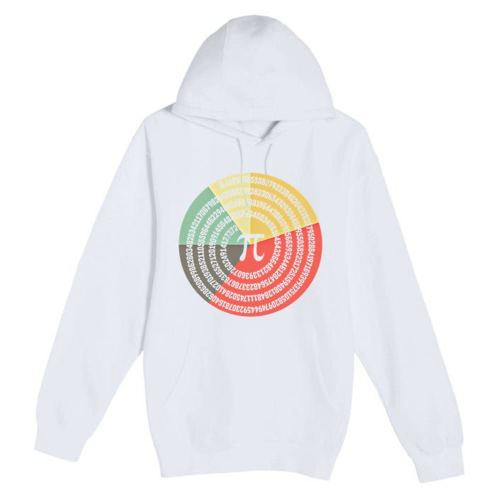 Funny Math Pie Chart Cake March 14 Design Happy Retro Pi Day Meaningful Gift Premium Pullover Hoodie