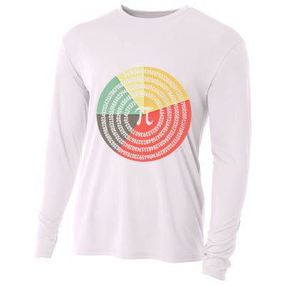 Funny Math Pie Chart Cake March 14 Design Happy Retro Pi Day Meaningful Gift Cooling Performance Long Sleeve Crew