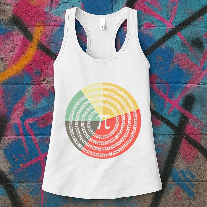 Funny Math Pie Chart Cake March 14 Design Happy Retro Pi Day Meaningful Gift Womens Tank Top