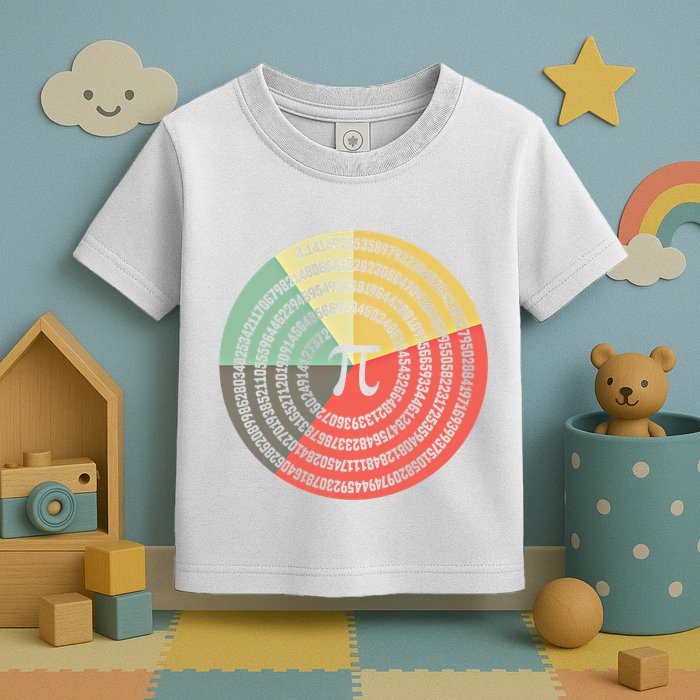 Funny Math Pie Chart Cake March 14 Design Happy Retro Pi Day Meaningful Gift Toddler T-Shirt