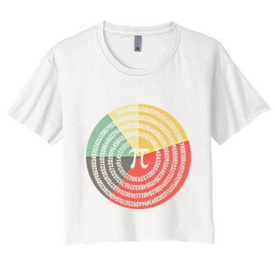 Funny Math Pie Chart Cake March 14 Design Happy Retro Pi Day Meaningful Gift Crop Top