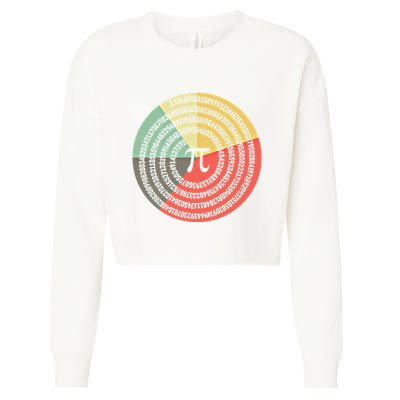 Funny Math Pie Chart Cake March 14 Design Happy Retro Pi Day Meaningful Gift Cropped Pullover Crew