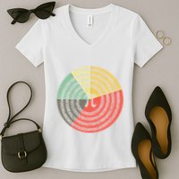 Funny Math Pie Chart Cake March 14 Design Happy Retro Pi Day Meaningful Gift Women's V-Neck T-Shirt