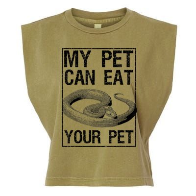 Funny My Pet Can Eat Your Pet | Cool Snake Lover Gift Owner Garment-Dyed Women's Muscle Tee