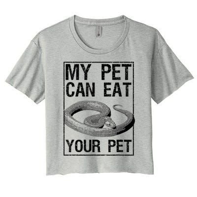 Funny My Pet Can Eat Your Pet | Cool Snake Lover Gift Owner Women's Crop Top Tee