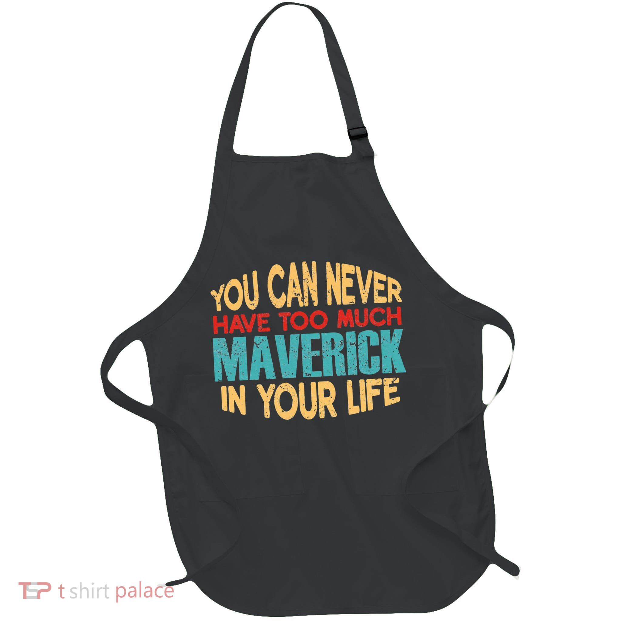 Funny Maverick Personalized  First Name Joke Item Full-Length Apron With Pockets