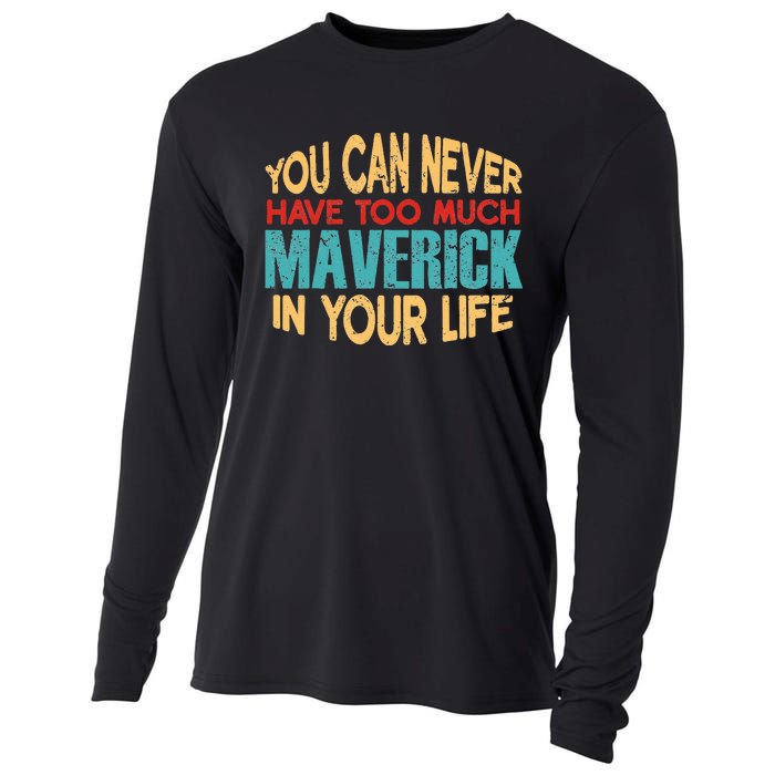 Funny Maverick Personalized  First Name Joke Item Cooling Performance Long Sleeve Crew