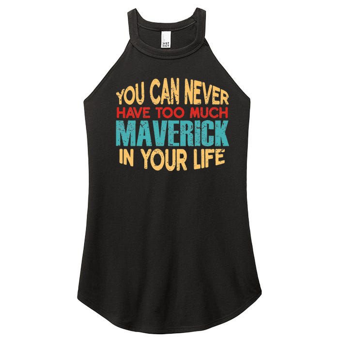 Funny Maverick Personalized  First Name Joke Item Women's Perfect Tri Rocker Tank