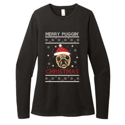 Funny Merry Puggin Christmas Christmas Pug Cool Gift Womens CVC Long Sleeve Shirt