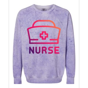 Funny Medical Practitioner Proud Nurse Retired Nurses Gift Colorblast Crewneck Sweatshirt