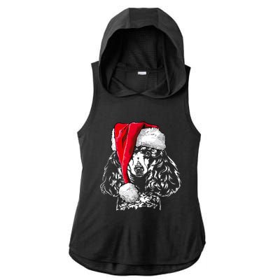 Funny Miniature Poodle Santa Christmas Dog Mom Gift Present Gift Ladies PosiCharge Tri-Blend Wicking Draft Hoodie Tank