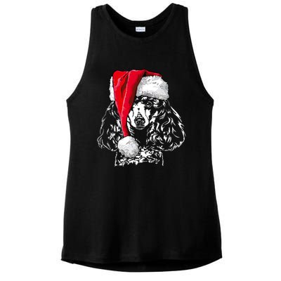 Funny Miniature Poodle Santa Christmas Dog Mom Gift Present Gift Ladies PosiCharge Tri-Blend Wicking Tank