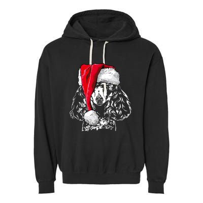 Funny Miniature Poodle Santa Christmas Dog Mom Gift Present Gift Garment-Dyed Fleece Hoodie