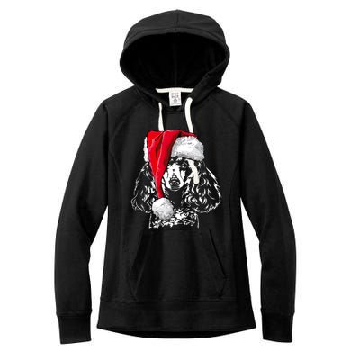 Funny Miniature Poodle Santa Christmas Dog Mom Gift Present Gift Women's Fleece Hoodie