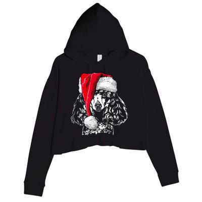 Funny Miniature Poodle Santa Christmas Dog Mom Gift Present Gift Crop Fleece Hoodie