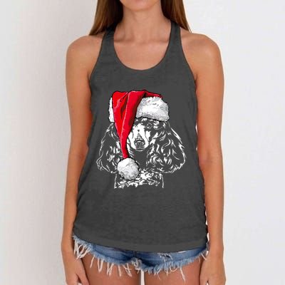 Funny Miniature Poodle Santa Christmas Dog Mom Gift Present Gift Women's Knotted Racerback Tank