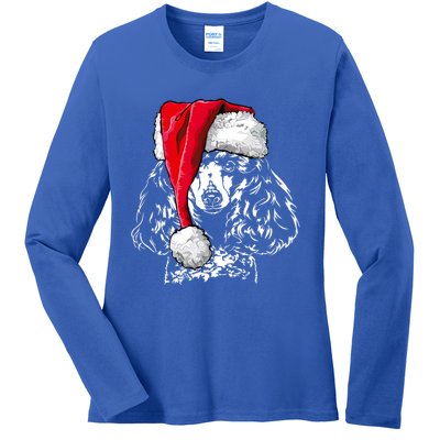 Funny Miniature Poodle Santa Christmas Dog Mom Gift Present Gift Ladies Long Sleeve Shirt