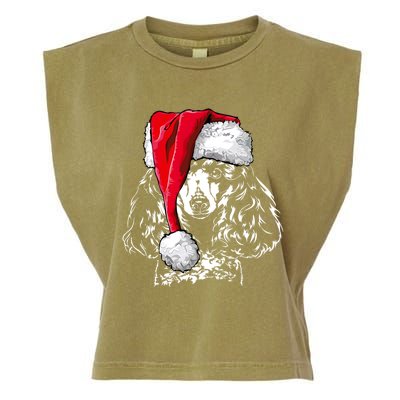 Funny Miniature Poodle Santa Christmas Dog Mom Gift Present Gift Garment-Dyed Women's Muscle Tee