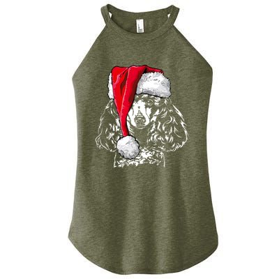 Funny Miniature Poodle Santa Christmas Dog Mom Gift Present Gift Women’s Perfect Tri Rocker Tank