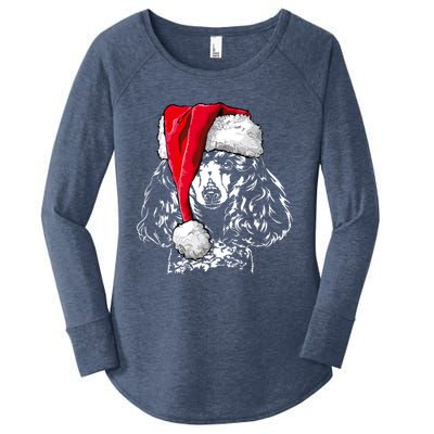 Funny Miniature Poodle Santa Christmas Dog Mom Gift Present Gift Women's Perfect Tri Tunic Long Sleeve Shirt