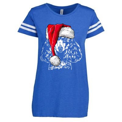 Funny Miniature Poodle Santa Christmas Dog Mom Gift Present Gift Enza Ladies Jersey Football T-Shirt