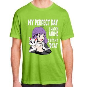 Funny My Perfect Day Anime And Cat Lover For Teen Adult ChromaSoft Performance T-Shirt