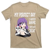 Funny My Perfect Day Anime And Cat Lover For Teen T-Shirt