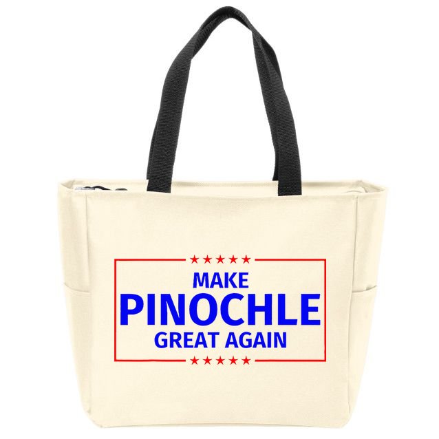 Funny Make Pinochle Great Again Parody Gifts Zip Tote Bag