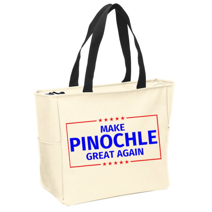 Funny Make Pinochle Great Again Parody Gifts Zip Tote Bag