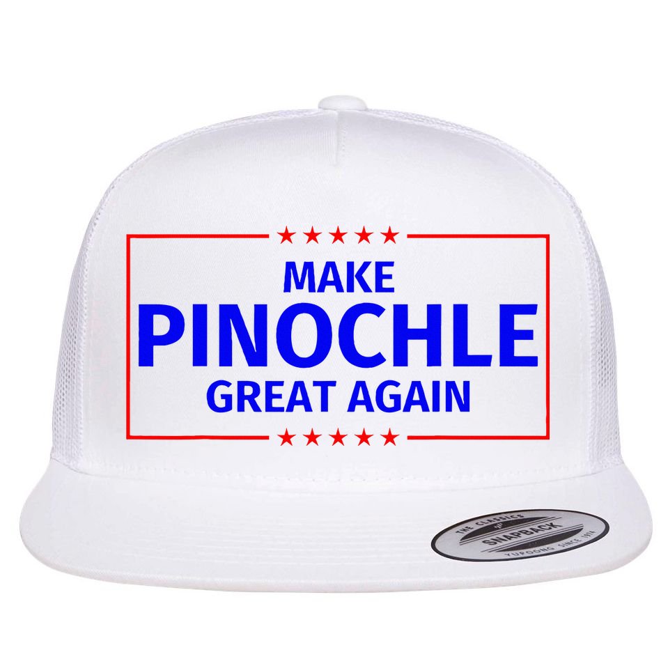 Funny Make Pinochle Great Again Parody Gifts Flat Bill Trucker Hat