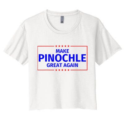 Funny Make Pinochle Great Again Parody Gifts Women's Crop Top Tee