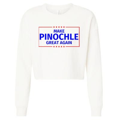 Funny Make Pinochle Great Again Parody Gifts Cropped Pullover Crew