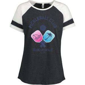 Funny Margaritaville Pickleball Club Gift For Fan Enza Ladies Jersey Colorblock Tee