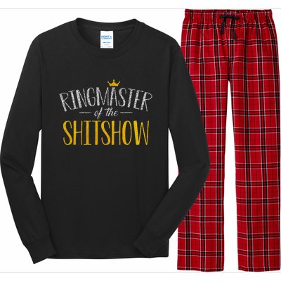 Funny Mom Parents Ringmaster Of The Shitshow Gift Long Sleeve Pajama Set